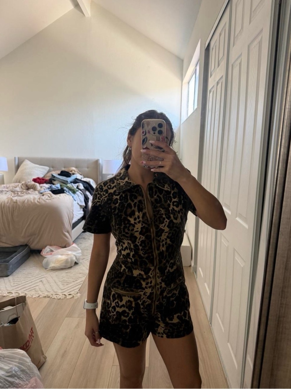 Nasty Gal Leopard Print Romper